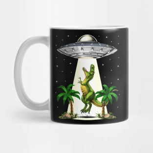 T-Rex Dinosaur Alien Abduction Mug